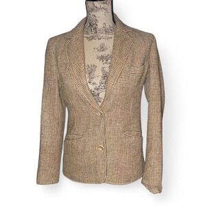 Vintage Cacharel 100% Wool Houndstooth Blazer Old Money Jacket Made in France 8